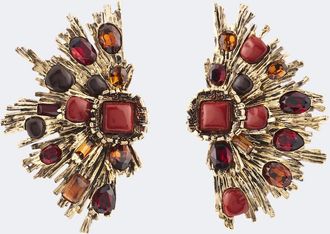 Saint Laurent Sunrise embellished clip-on earrings