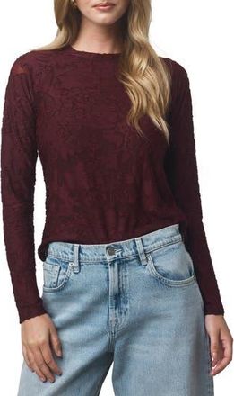 Splendid Cecelia Floral Long Sleeve Top in Rosewood at Nordstrom Rack, Size X-Large