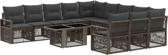 vidaXL Conjunto De Sof&aacute;s De Jard&iacute;n 12 Uds. Gris Y Gris Oscuro Vidaxl