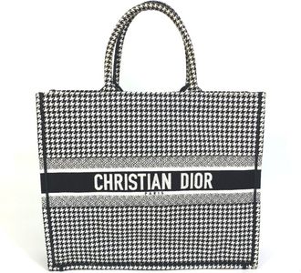 Dior Black White Canvas Shoulder Bag Tote Bag (Pre-Owned)