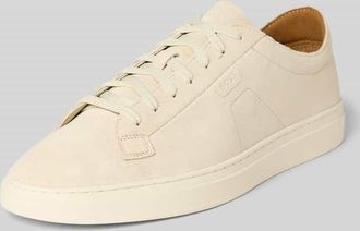HUGO BOSS Low Top Sneaker aus reinem Rindnubuk Modell Kieran_Tenn_wcsd in Offwhite, Gr&ouml;&szlig;e 40