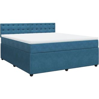 vidaXL Vidaxl - Cama Box Spring Con Colch&oacute;n Terciopelo Azul 180x200 Cm