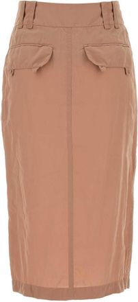Saint Laurent Womens Skin Pink Crepe Skirt - Tan Silk - Size EU 36 (Womens)