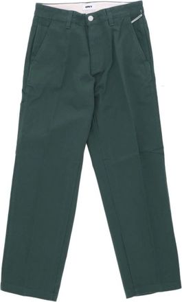 Obey Rechte broek - Heren - Straight fit broeken - Groen - W36 - Broeken
