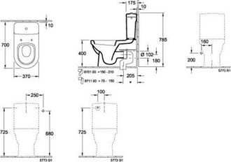 Villeroy & Boch Accesorios Pertenecientes A Varias Colecciones, Accesorios, Para Salida Vertical