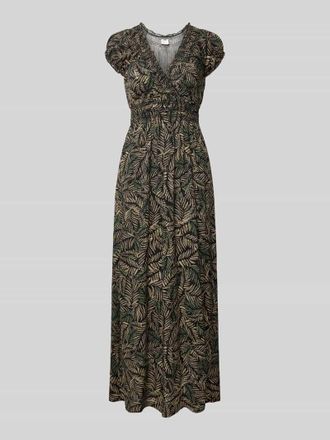 Apricot Maxikleid aus Viskose mit V-Ausschnitt in Black, Gr&ouml;&szlig;e XXL