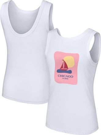 Lusso Womens Lusso Style White Chicago Cubs Lindy Tank Top at Nordstrom, Size Xx-Large