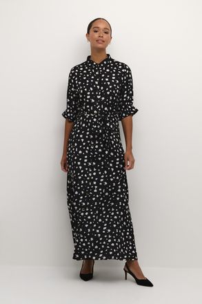 Kaffe Jurk Regular fit Black/White Abstract Print black offwhite