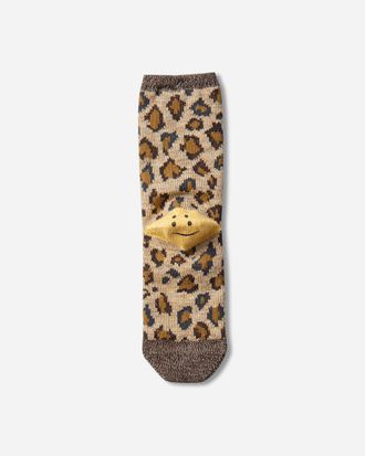 KAPITAL 84 Yarns Rainbowy Happy Heel Leopard Socks Brown