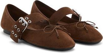 Mango Mary Jane Ballet Flat in Chocolate at Nordstrom, Size 6.5Us