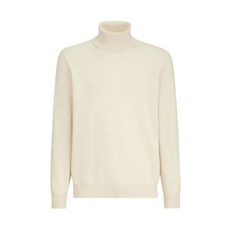 Brunello Cucinelli Maglione Dolcevita in Cashmere - - Knitwear - Uomo - Bianco - M