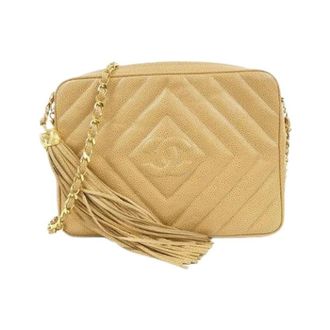 Chanel Pre-owned Caviar Skin Shoulder Bag - Dames - Pre-owned - Beige - Maat: ONE Size Leer