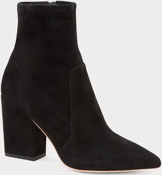 Loeffler Randall Womens Isla Suede Slim Ankle Bootie In Black