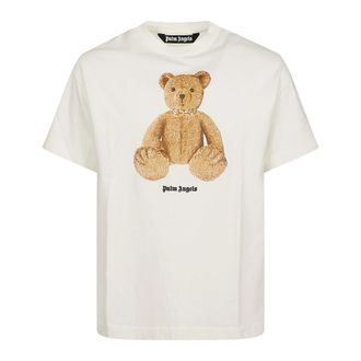 Palm Angels T-Shirts, male, White, Size: S Bear T-shirt