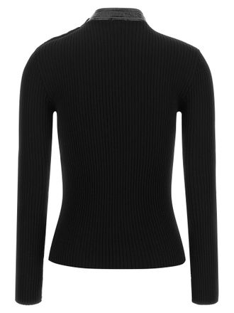 Courr&egrave;ges Ribbed Viscose Sweater - Black