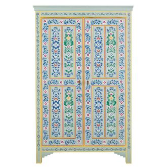 Maisons du monde Armario de 2 puertas con flores multicolor 110,5