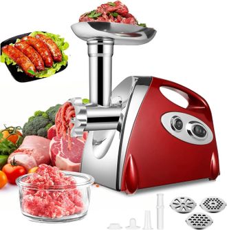 OEM Picadora El&eacute;ctrica De Carne Y Salchichas, Picadora De Carne Y Salchichas De 2800 Vatios Con Rotaci&oacute;n Hacia Delante Y Hacia Atr&aacute;s,con 3 Placas De Corte