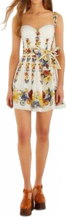 Farm Rio Floral Print Mini Dress In Tropi Off-White