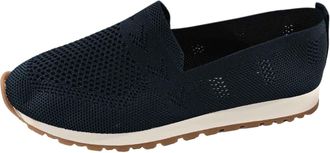 Generic 2026 Womens Slip On Travel Soft Sole Comfortable Shoes Outdoor Solid Mesh Fashion Breathable (Navy, 5.5)