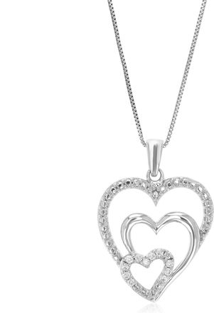 Vir Jewels 1/10 cttw Lab Grown Diamond Heart Pendant Necklace.925 Sterling Silver For Women 3/4 Inch With 18 Inch Chain