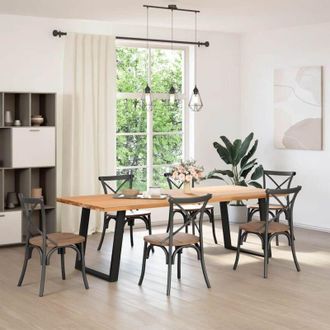 vidaXL Patas Para Mesa De Comedor En Forma De U (2 Unidades), Color Negro, 80 X (72-73) Cm, Acero Vidaxl