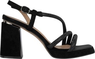 Alma En Pena Sandalen met bandjes en strass - Dames - Sandalen met hakken - Zwart - 42 EU - Schoenen