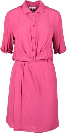 Patrizia Pepe Dames Viscose Jurk - Dames - Shirt Kleedjes - Roze - XS - Kleedjes