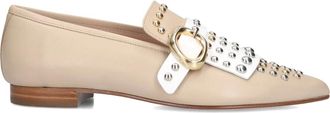 Pertini Schoenen, Dames, Beige, 37 1/2 EU, Leer, Beige Loafers voor Stijlvolle Zomerdagen