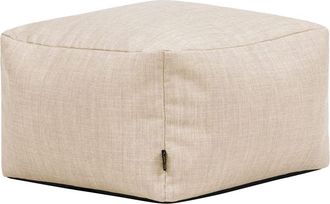 Icon Brand Pouf reposapi&eacute;s cuadrado de interior y exterior en tejido beige