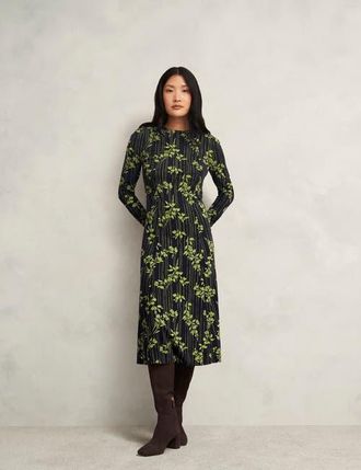 Hobbs London Alison Jersey Dress in Navy Green at Nordstrom, Size 12