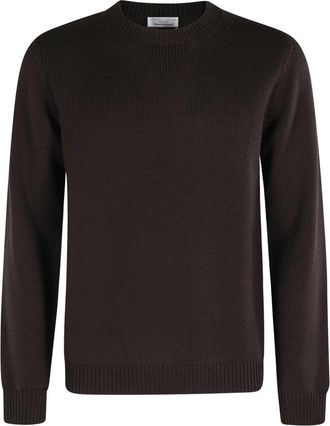 Roberto Collina Round-neck Truien - Heren - Ronde hals truien - Bruin - XL - Truien & Vesten
