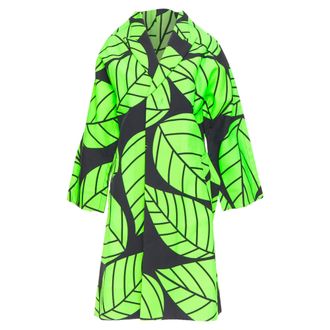Comme Des Gar&ccedil;ons Comme des Garcons leaf print 2D oversized structured canvas coat