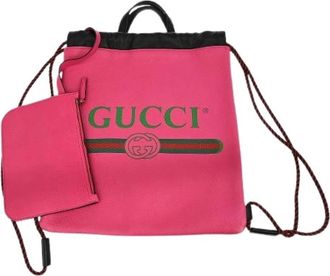 Gucci Pre-owned Backpacks, female, Pink, Size: ONE SIZE Pre-owned Vintage Leather Backpack