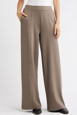 Mango Florida Elastic Waist Pants in Medium Brown at Nordstrom