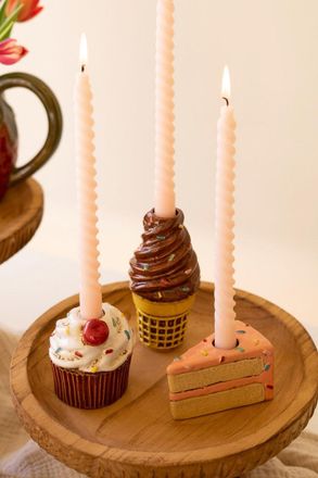Kalalou Set Of Three Dessert Ceramic Taper Holders