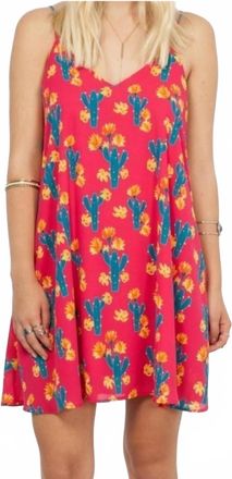 Peach Love California Cactus Swing Mini Dress In Fuchsia