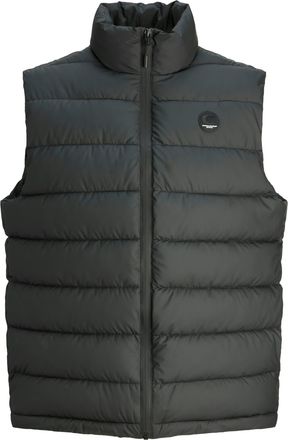 Jack & Jones Steppweste JACK & JONES JCOPOINT PU BODYWARMER, Herren, Gr. XXL, schwarz, Web, Obermaterial: 100% Polyester, unifarben, regular fit, Westen Steppweste