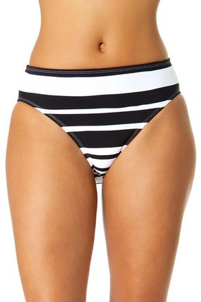 Anne Cole Womens Bardot Stripe Clean Midrise Swim Bottom at Nordstrom, Size X-Large
