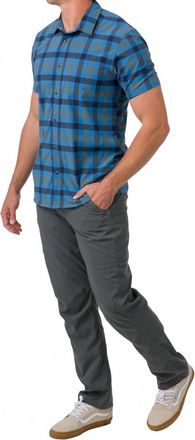 FlyLow Anderson Collared Shirt In Laguna/night Plaid