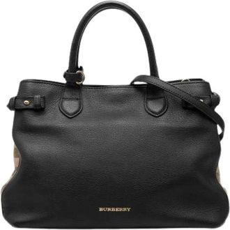 Burberry Pre-owned Handbags, female, Black, Size: ONE SIZE Pre-owned Banner Satchel