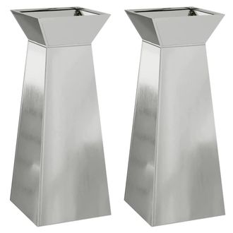 Berkfield Home Plant Stand Galvanised steel 40 x 40 x 101 cm Durable Plant Stand in Silver