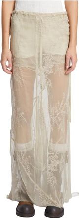 Ann Demeulemeester Sheila Long Bias Skirt - Dames - Maxi Rokken - Beige - M - Rokken