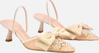 XY London Womens XY London Womens/Ladies Sara Bow Sling Back Embroidered Sandals - Pink - Size: 6