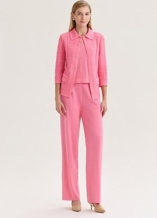 Misook Tailored Tonal Pointelle Knit Jacket in Pink at Nordstrom, Size Xx-Large