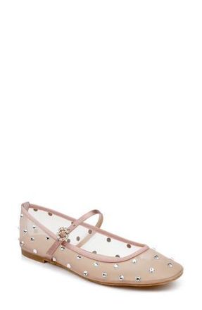 Badgley Mischka Kaya Mary Jane Flat in Blush Mesh at Nordstrom Rack, Size 6.5