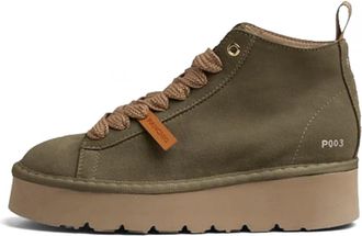 Panchic P003 Militare Enkelboot - Dames - Veterlaarzen - Groen - 40 EU - Leer - Schoenen