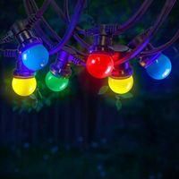 OEM Guirnalda De Luces Led Multicolor Ip65 De 5 M, Luces Exteriores El&eacute;ctricas Con 10 Bombillas (azul, Rojo, Amarillo, Verde), Decoraci&oacute;n Rom&aacute;ntica Para P