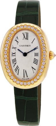Cartier Baignoire Small Model Quartz 18kt Yellow Gold Diamond Watch WJBA0054
