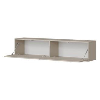 Dmora Mueble Para Tv Mocogno, Un Estante, 2 Puertas, Led Incluido, 144x32x32h Cm Beige