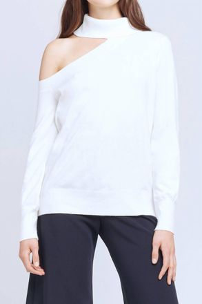 L'agence Easton One Shoulder Sweater In Ivory
